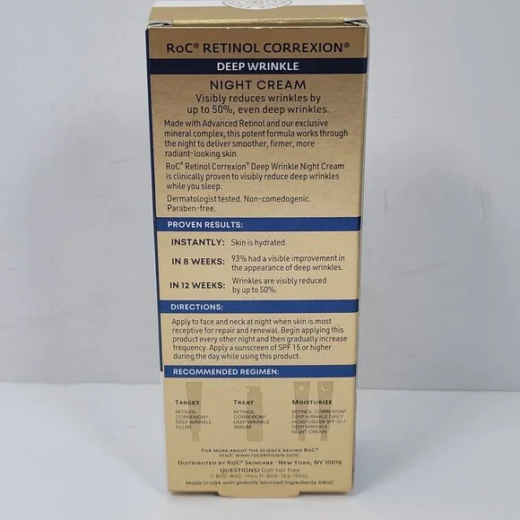 RoC Retinol Correxion Deep Wrinkle Night Cream 1.0 Fl Oz NIB - Picture 2 of 5
